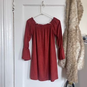 70’s Inspired Faux Suede Dress